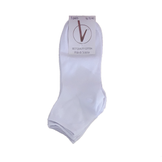 Virtus calzini donna filo di scozia elasticizzato tinta unica ART.V780 ( 3 paia ) BIANCO-NERO-BLU